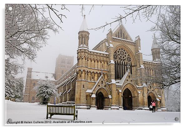 ST ALBANS ABBEY Acrylic by Helen Cullens