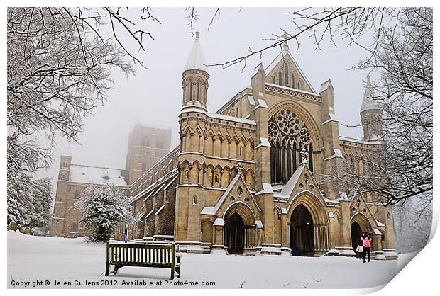 ST ALBANS ABBEY Print by Helen Cullens