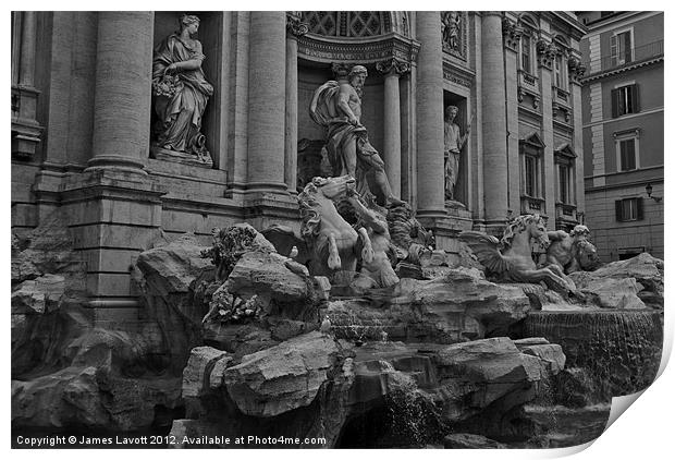 Trevi Fountain Scuplture Print by James Lavott