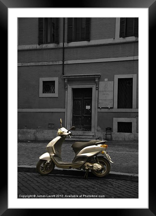 Scooter In Rome Framed Mounted Print by James Lavott