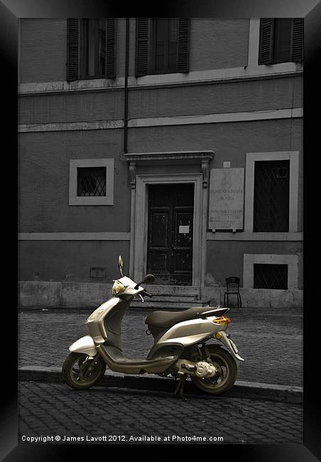 Scooter In Rome Framed Print by James Lavott