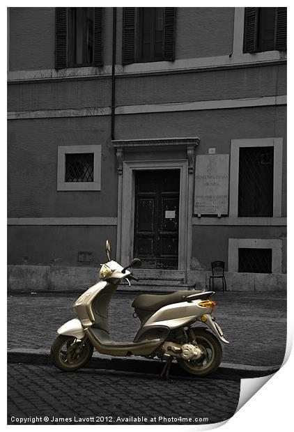Scooter In Rome Print by James Lavott