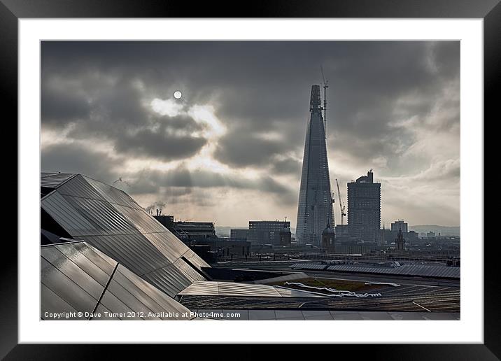 Shard over London Skyline Framed Mounted Print by Dave Turner