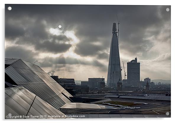 Shard over London Skyline Acrylic by Dave Turner
