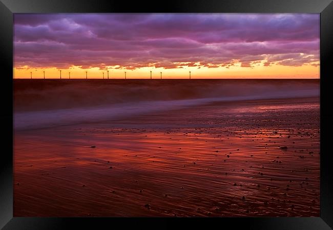 Dawn over Turbines at Caister, Norfolk Framed Print by Stephen Mole