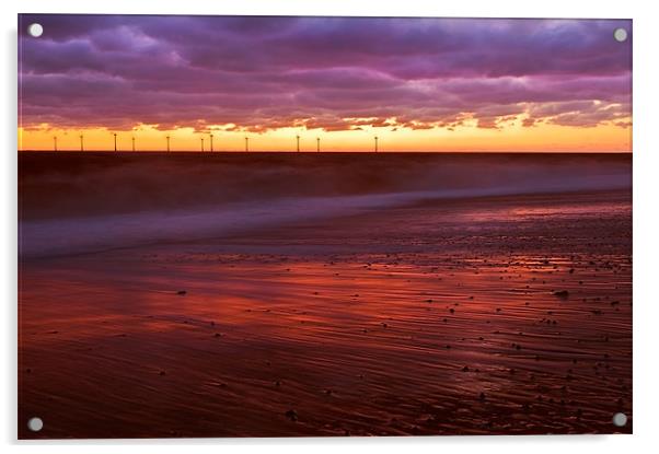 Dawn over Turbines at Caister, Norfolk Acrylic by Stephen Mole
