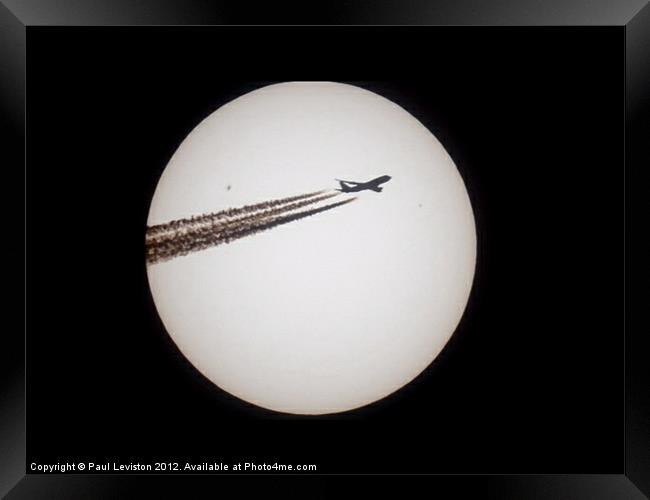 Sun & Plane (Right) Framed Print by Paul Leviston
