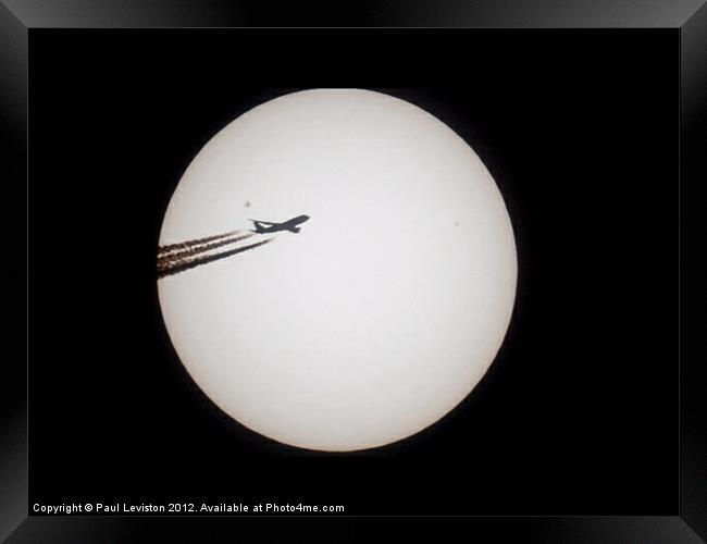 Sun & Plane (Left) Framed Print by Paul Leviston