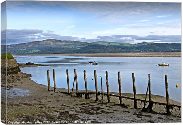 Still Water across the Estuary - River Dovey North Canvas Print by john hartley