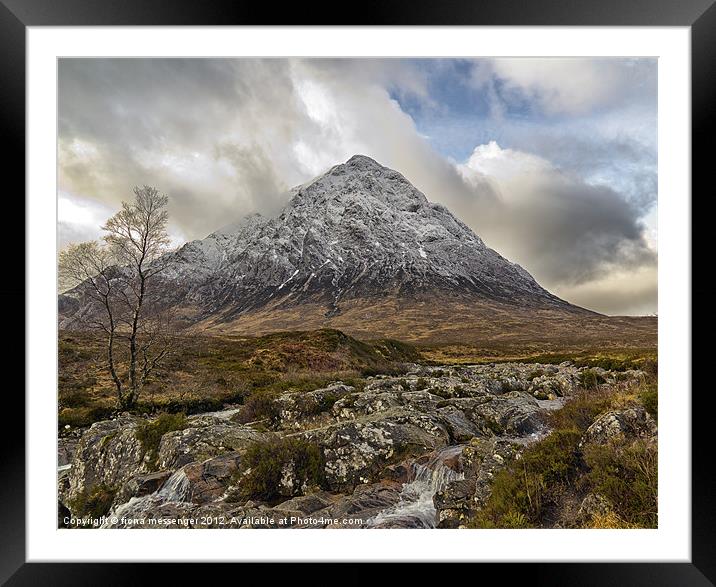 Snow Capped Buachaille Etive Mor Framed Mounted Print by Fiona Messenger