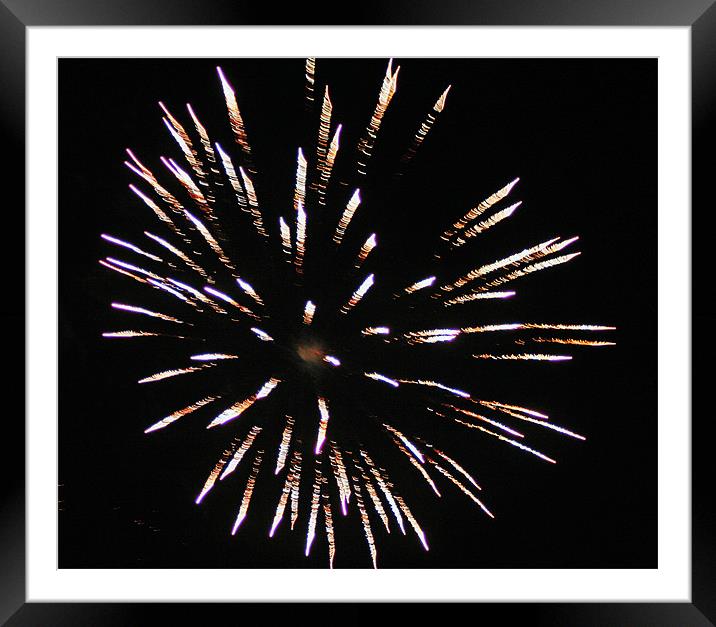 Beautiful Fire Works Framed Mounted Print by Larry Stolle