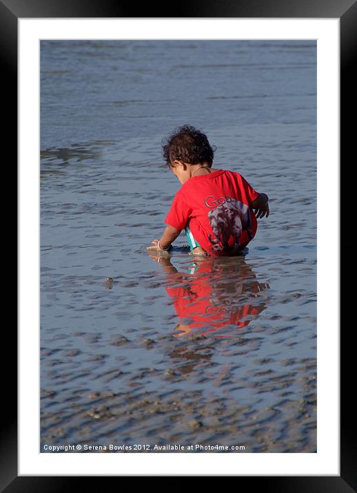 Baby in Red Goa T-Shirt Palolem Framed Mounted Print by Serena Bowles