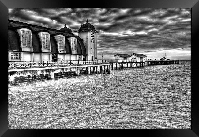 Penarth Pier in Monochrome Framed Print by Steve Purnell