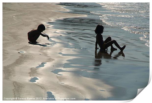 Children by the Sea Palolem Print by Serena Bowles
