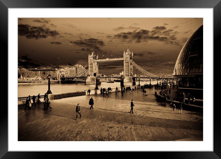 Southbank London cityscape Framed Mounted Print by David Pyatt
