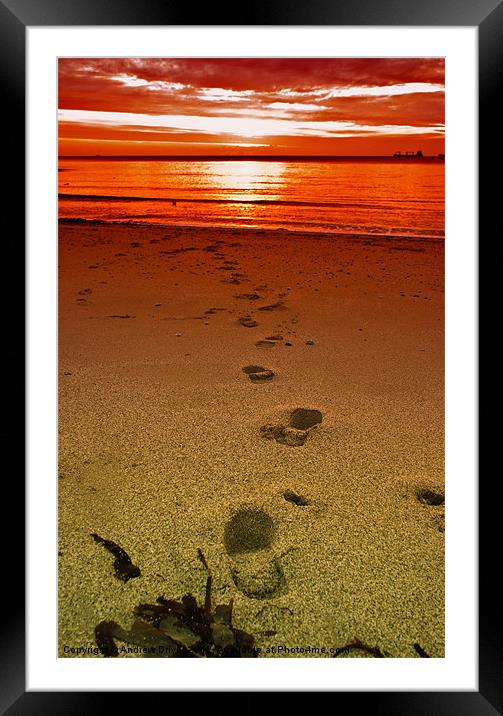 Footsteps Framed Mounted Print by Andrew Driver