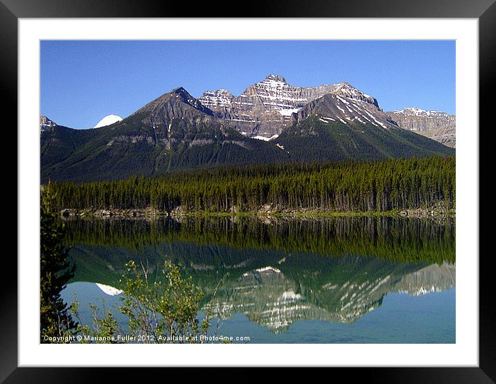 Mountain Reflection Framed Mounted Print by Marianne Fuller