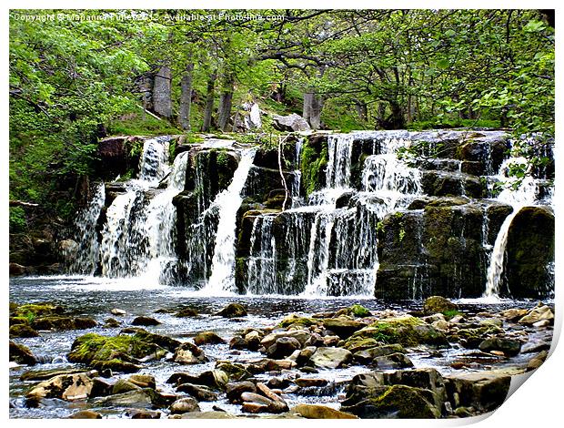 Waterfall in Yorkshire Print by Marianne Fuller