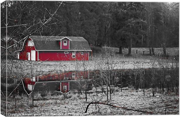 little red barn Canvas Print by kirstin price