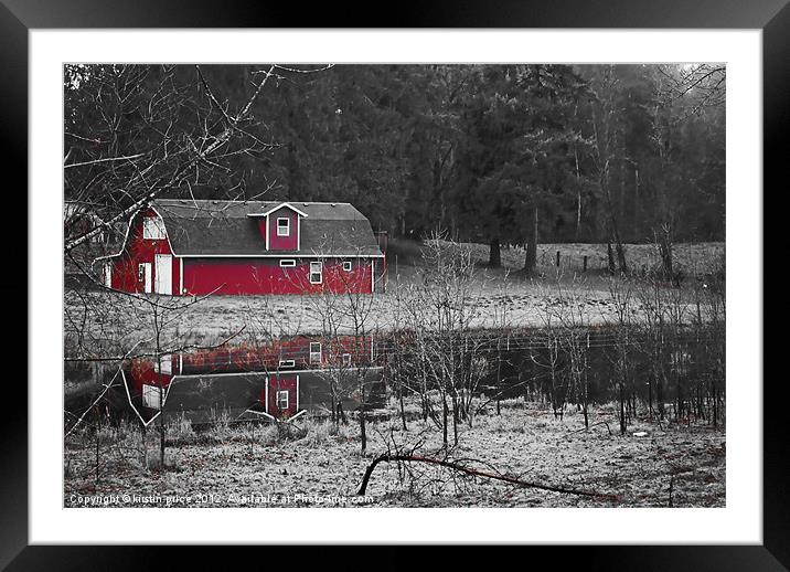 little red barn Framed Mounted Print by kirstin price