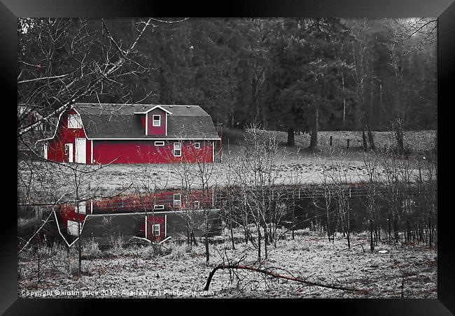 little red barn Framed Print by kirstin price
