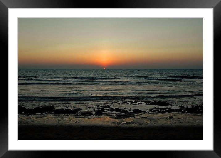 sunset at Anjuna beach goa Framed Mounted Print by Natasha Coutinho