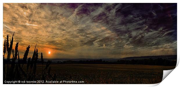 A DRAMATIC SUNSET Print by Rob Toombs