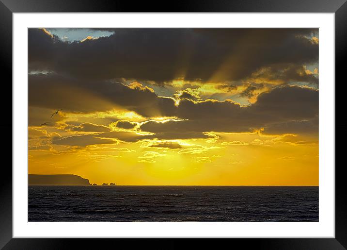 Golden Sky over Isle of Wight Framed Mounted Print by Jennie Franklin