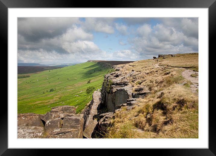 View along Stanage Edge Framed Mounted Print by George Cox