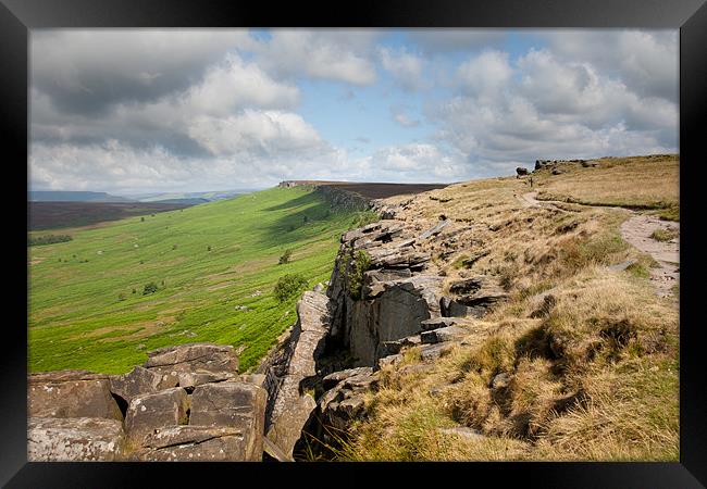 View along Stanage Edge Framed Print by George Cox
