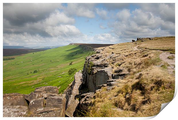 View along Stanage Edge Print by George Cox