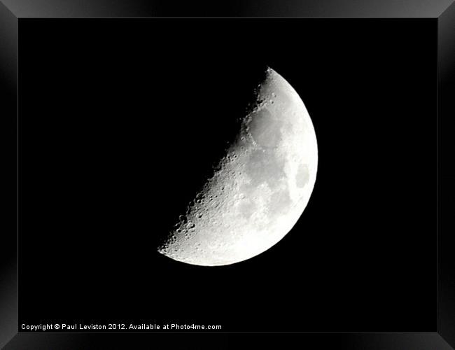 The Moon (Half) Framed Print by Paul Leviston