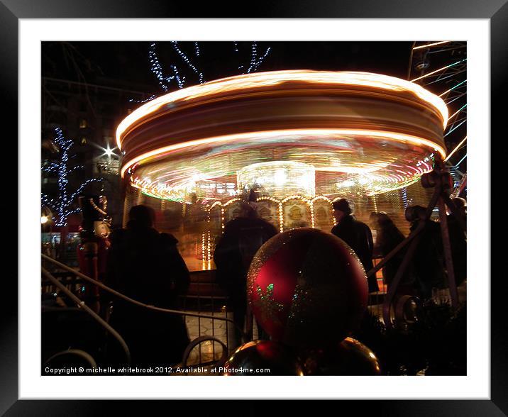 Merry-go-round Framed Mounted Print by michelle whitebrook