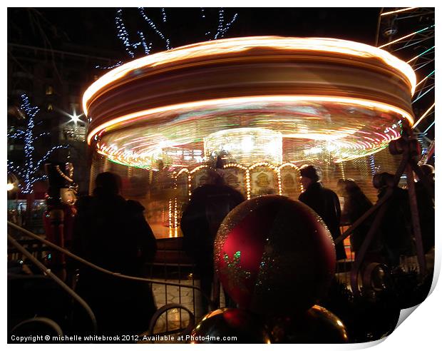 Merry-go-round Print by michelle whitebrook