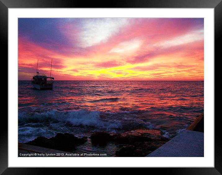 Cyprus Sunrise Framed Mounted Print by holly lyndon