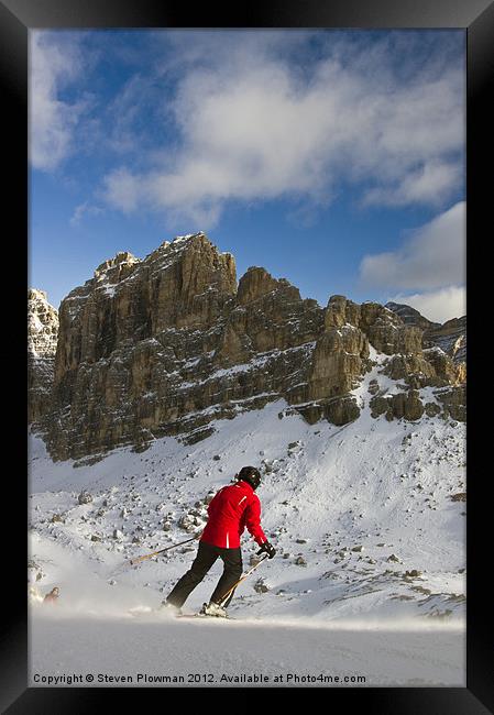 The Lone Skier Framed Print by Steven Plowman