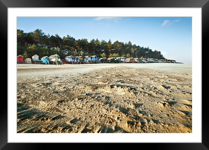 Windswept Beach Huts Framed Mounted Print by Stephen Mole