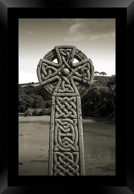 Celtic Cross Framed Print by Heather Newton