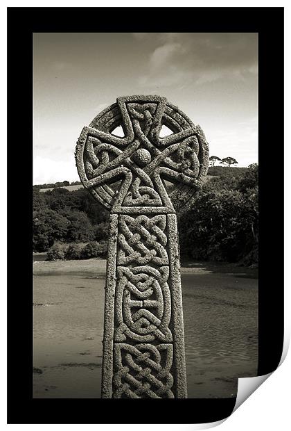 Celtic Cross Print by Heather Newton