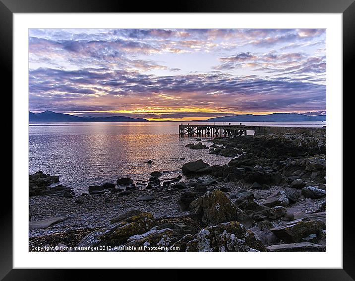 Sunset at Portencross Jetty Framed Mounted Print by Fiona Messenger