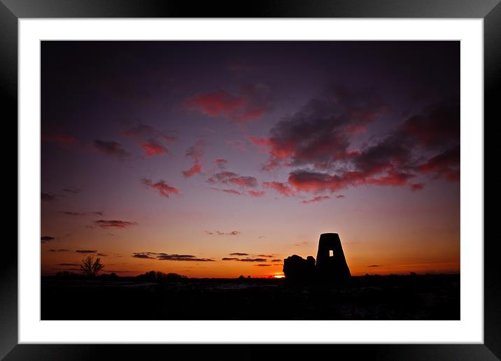 Sunset at St Benets Abbey, Norfolk Framed Mounted Print by Paul Macro