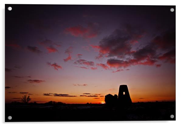 Sunset at St Benets Abbey, Norfolk Acrylic by Paul Macro