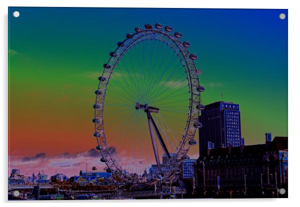 The London Eye Digital art Acrylic by David Pyatt