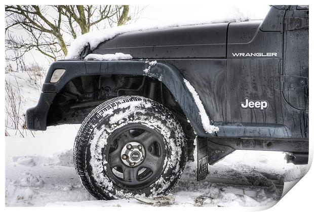 Jeep in the Snow Print by Eddie Howland