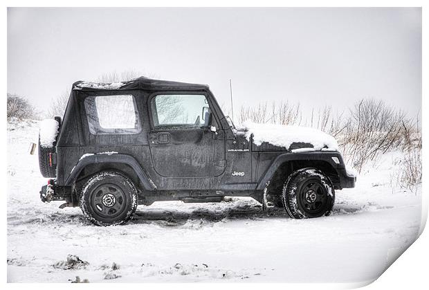 Jeep in the Snow Print by Eddie Howland