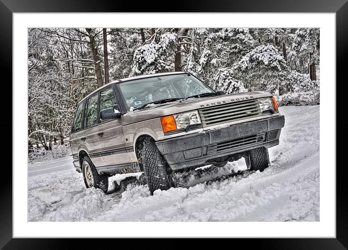 Range Rover P38 in the Snow Framed Mounted Print by Eddie Howland