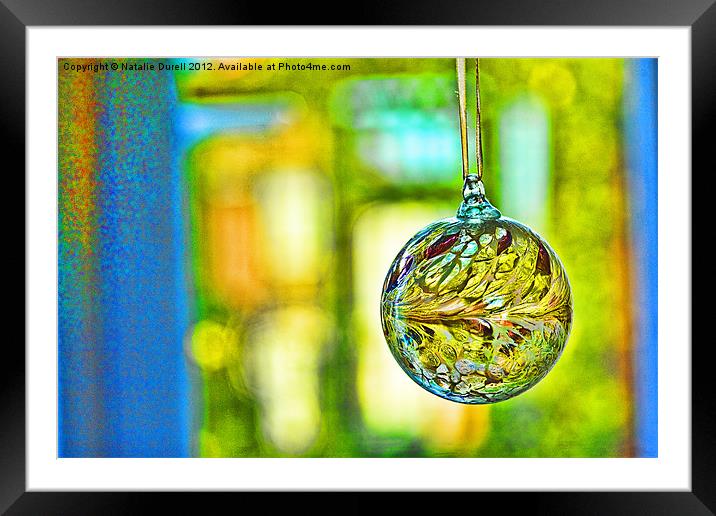 Green Glass Framed Mounted Print by Natalie Durell