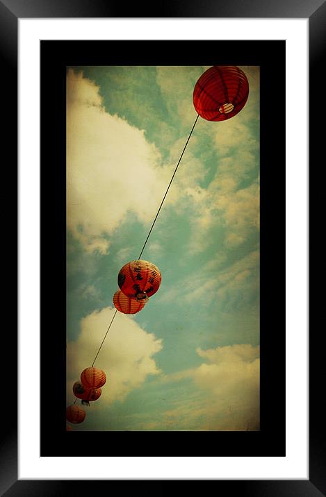 Chinese lanterns Framed Mounted Print by Heather Newton