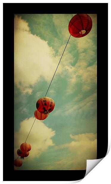 Chinese lanterns Print by Heather Newton