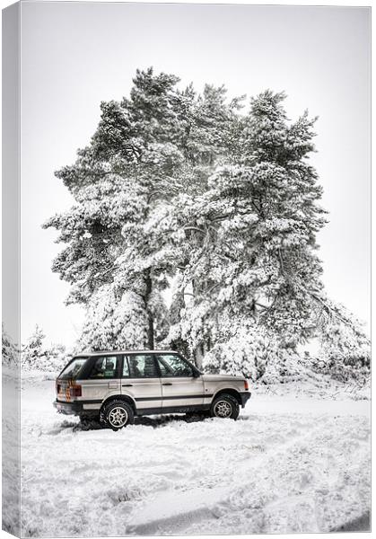 Range Rover P38 in the Snow Canvas Print by Eddie Howland